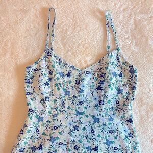 Market & Spruce Floral Maxi Dress Small Smocked Sundress with Spaghetti Straps